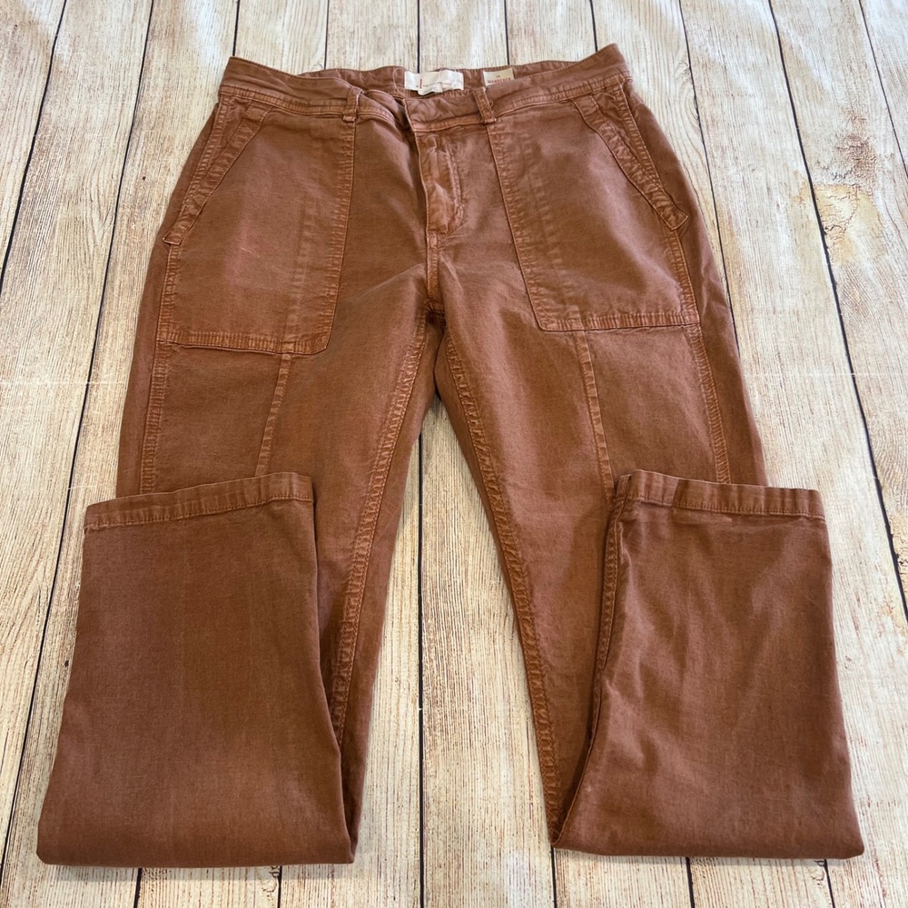 Anthropologie The Wanderer Rust Brown Straight Leg Utility Pants Womens Size 28